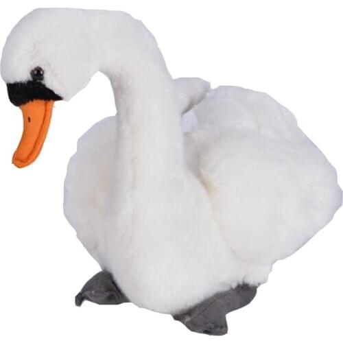 BOLAFYNIA White swan black swan doll children plush toy Simulation swan baby kid Stuffed toy gift