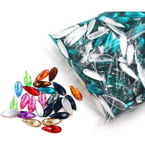Big Bag Wholesale7x28mm 8x21mm High quality DR Acrylic Flatback Sew On Rhinestones Diy Clothing Accessories