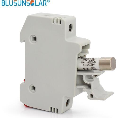 BULSUNSOLAR 10sets Solar PV Fuse Holder DC 1000V with PV Fuses10A 15A 20A High Voltage for Solar System Protection
