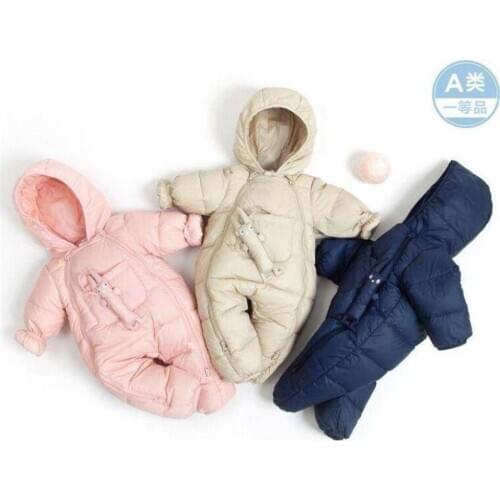 Winter Baby Snowsuit Clothes Duck Down Baby Romper Girl Baby Winter Clothes Outerwear Baby Girl Boy Romper Infant Baby Snow Wear