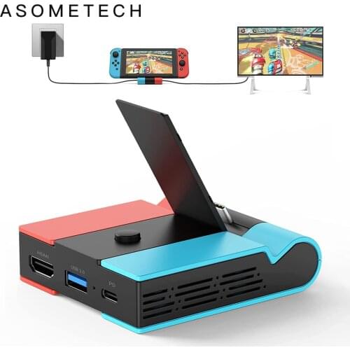 Nintendo Switch Docking Station Nintendo Switch Dongle Multiport Hub USB 3.0 Type C PD HDMI-compatible HD TV Adapter for Switch