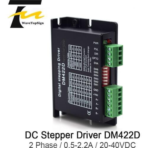 Wavetopsign 2Phase Stepper Motor Driver DM422D Input Voltage DC 20-40V Current 0.5-2.2A Match with the Motor 42