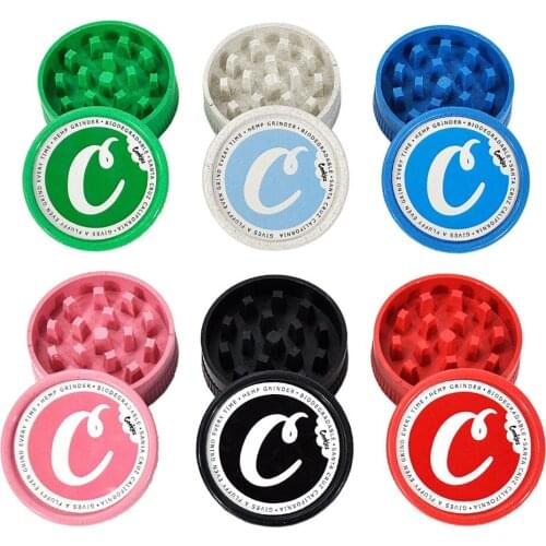 56mm 2 Layer Smoking Accessories Round Shape Biodegradable plastic Tobacco Grinder Herb Grinder Tobacco Spice Crusher