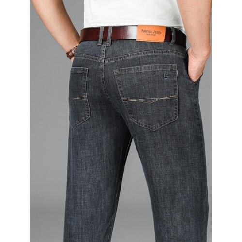 Men Jeans 2021 Autumn New Blue Black Grey Stretch Jeans Business Casual Brand Jeans Male Plus Size Men Jeans 28-42