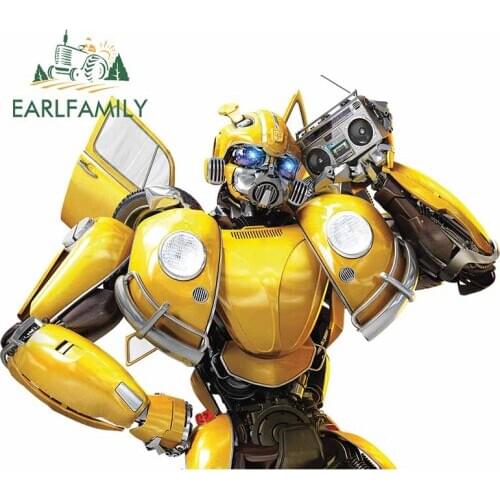 EARLFAMILY 13cm x 10.2cm for Transformers Hornet handsome Car Stickers Scratch-proof Waterproof Decoration Window Bumper Decal