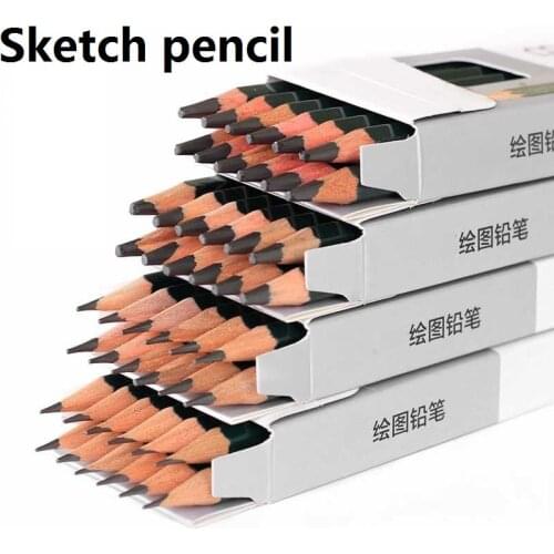12Pcs Standard Pencils 5H/4H/3H/2H/H/HB/B/2B/3B/4B/5B/6B/7B/8B/9B/10B/12B Sketch Pencils Charcoal Pencil Draw Art Class School