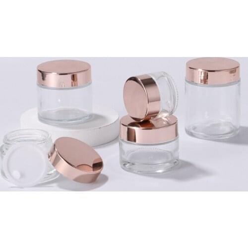 Hot Sale Clear Glass Cream Bottle 5g 10g 15g 20g 30g 50g 60g 100g Empty Cosmetic Glass Jars Containers On Promotion