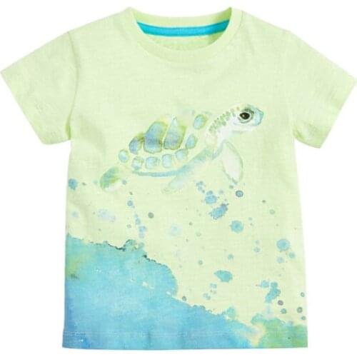 Jumping meters Shirt New Animal Design Baby Cotton Summer Clothing Toddler Fashion Sea Turtle T-shirt Cute Children Play Clothes