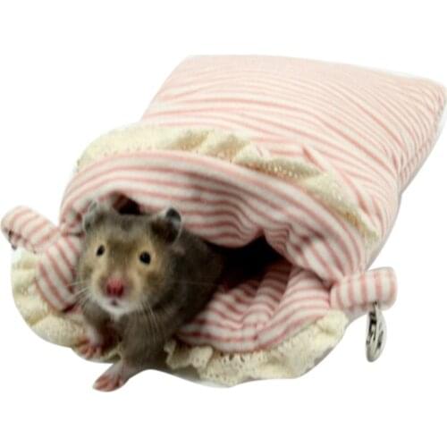 Hamster Chinchillas Small Pet Winter Warm Plush Sleeping Bag Pouch House Cage Products Cages