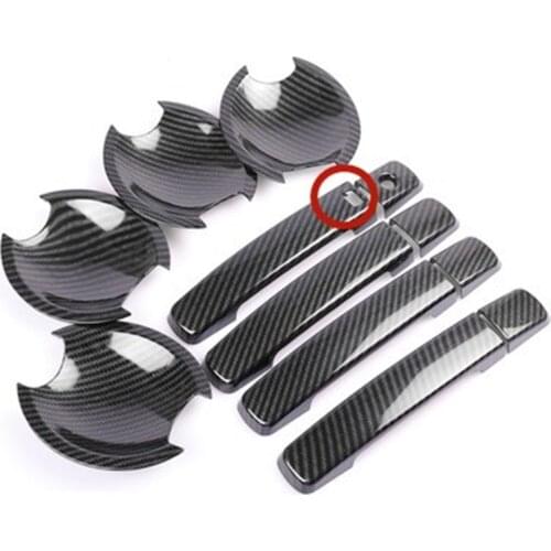 For 2007-2015 Nissan Qashqai j10 Chrome Carbon Fiber Car Door Handle Bowl Door handle Protective covering Cover Trim