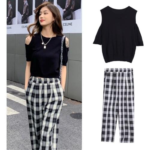 Maternity Clothes Sets Women summer thin silk Breastfeeding top Nursing Suit Short-sleeved and trousers