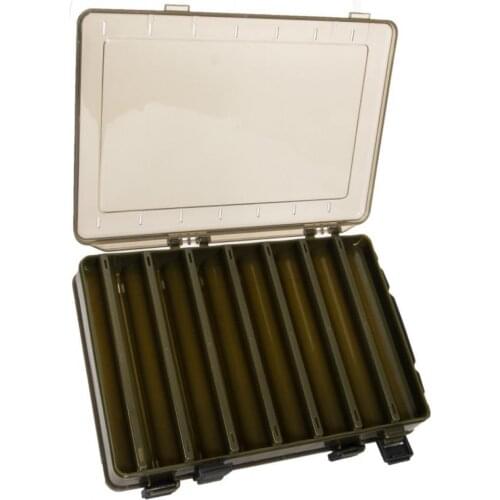 1PC Fishing Tackle Box Outdoor Fishing Double-Sided 14-Grid Bait Lure Storage Box with Lock Catch Fishing Gear Accessories