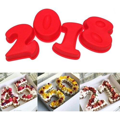 Kitchen Accessories High Temperature Resistance Digital Shaped Cake Decorating Tools Silicone DIY Chocolate Model