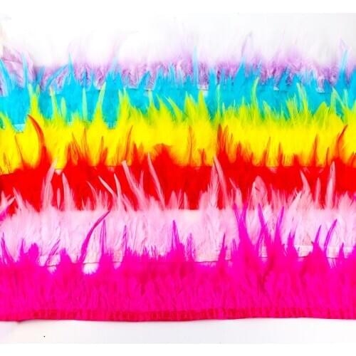 Natural Ostrich Feather Trimming 8-10mm White Plume Ribbon For Clothing Needlework Decorative Feathers Sewing Accessories Plumas