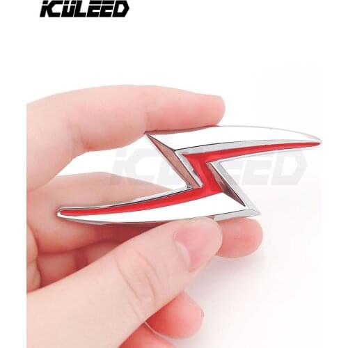 2Pcs Metal S Lightning Car Emblem 3D Badge for JDM Styling Tailgate Badge Front Grille/Hood/Trunk Replacement Car Trucks SUV
