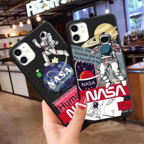 Astronaut Cartoon TPU Soft silicone Phone Case For iphone 11pro 12pro max 12mini 7 8 plus X XS MAX XR cover