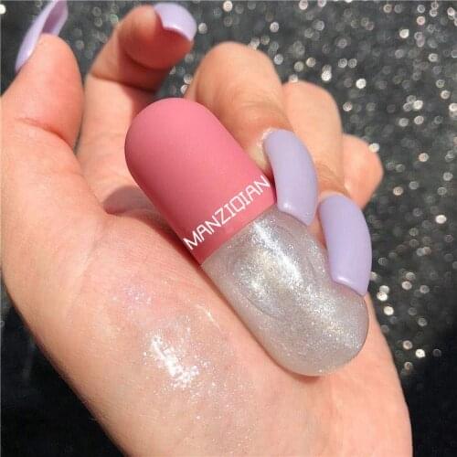 New Bullet Glitter Lip Gloss Moisturizing Kiss-proof Mini Capsule Lipgloss Immediately Plump Color Changing Lips Cosmetics TSLM2