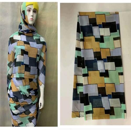 New design 2020 high quality 100% cotton african lace fabric 5 yards printed fabric for womens dresses.L78183