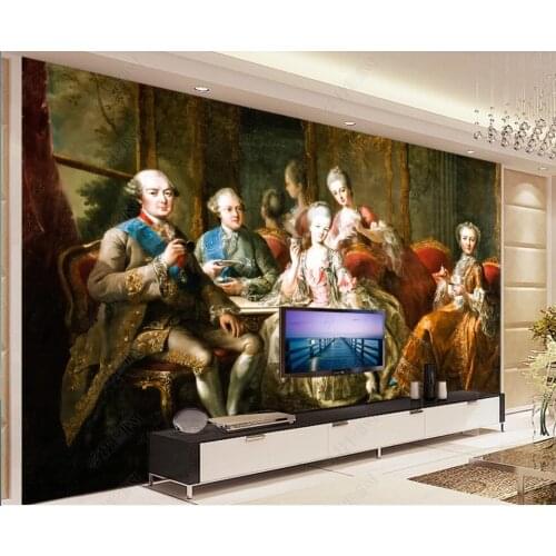 Wallpaper 3 d custom mural on the wall Afternoon Tea of the Nobles in the Palace Oil Painting photo Wallpaper for walls in rolls