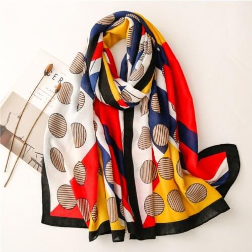 Autumn Women Bright Scarf Elegant Color match Soft Shawl Hijab Female Warm Large Wrap New Collection