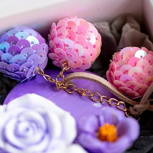 Sequin Decoration Balls Handmade DIY3D Cute Candy Color Pendant Aromatherapy Gypsum Candle Accessories Party Household