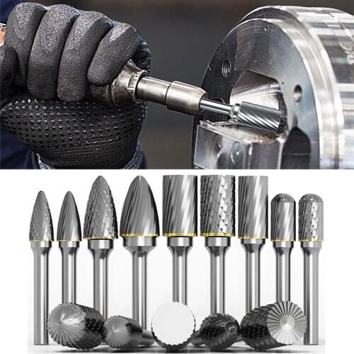 10cm Tungsten Carbide Rotary Burr Grinding Head Rotary Files Cutter Files Woodworking Carving Engraving Polishing Tools