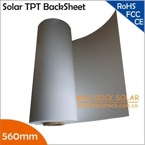 20meter/lot Wholesale 560mm Solar Back Sheet, PV Back Sheet for Laminated Solar Panel, 0.3mm Thickness Solar TPT Back Sheet