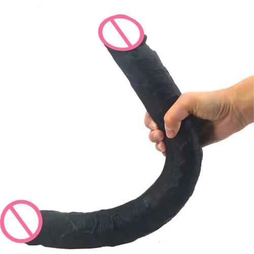 FAAK Super Long Huge Double Penis Artificial Realistic Dildo Lesbian Masturbator Vaginal Anal SexToy Erotic Unisex Anus Expander