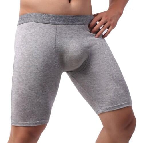 Mens Boxer Shorts Male Long Panties High Quality Soft Modal Underwear Men Underpants Sexy Long Leg Slip Homme Boxershorts