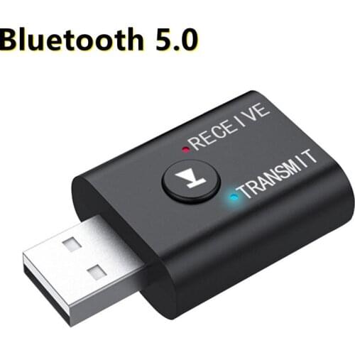 USB Bluetooth-compatible 5.0 Transmitter Receiver 3in1 Adapter Dongle 3.5mm AUX For TV PC Headphones Home Stereo Car HIFI Audio