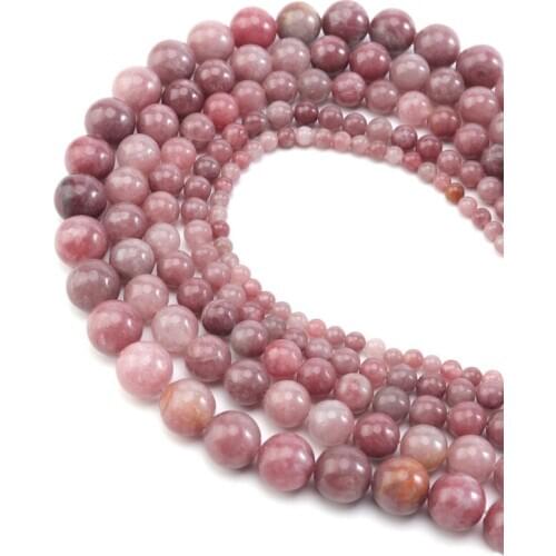 Xinyao Matte Pink Loose Beads Smooth Round Stone Beads For Jewelry Making DIY Bracelet Ear Studs Accessories