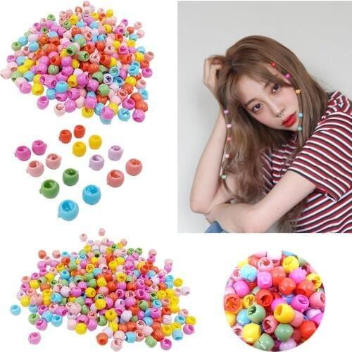 2019 50pcs Charm Beads Hairpin For Girls Candy Colors Plastic Mini Hair Clips Cute Multi Color Doug Buckle For Hair Accessories