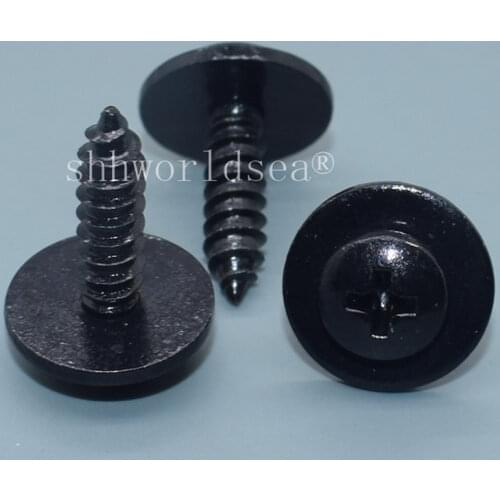 Shhworldsea 100PCS Round head cross tapping screw Auto Metal Retainer Clip Car Metal Fasteners Automotive Metal Clip