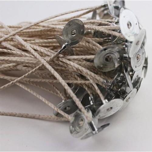 200pcs Wicks With Sustainer Cotton Core Waxed Candle Wicks For Candle Making Large Base 15cm Special Candle Wick For Soybean Wax