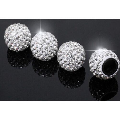 4pcs Diamond Universal Car Tire Air Sealing Cap Anti-rust Dust Proof Valve Caps B99