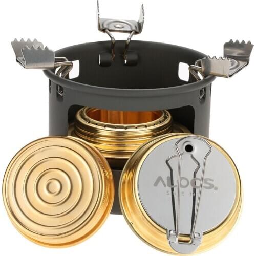ALOCS CS-B13 Alcohol Stove Camping Stove Ultralight Outdoor Solid Fuel Stove Portable Hiking Sports Bracket Support Set