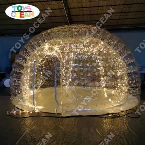 Free shipment Large Inflatable Transparent Bubble Dome Tent for Party Event with LED light