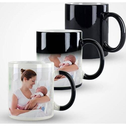 DIY Personalized Magic Mug Heat Sensitive Ceramic Mugs Color Changing Coffee Milk Cup Gift Print Pictures
