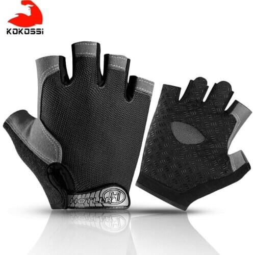 KoKossi One Breathable Fitness Gloves Silicone Palm Hollow Back Gym Gloves Weightlifting Workout Dumbbell Crossfit Bodybuilding