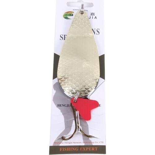 HENGJIA 8cm 43g Artificial Laser Beveled Sequins Sequined Silver Spoon Lure Fishing Baits Sea Lures Tool For Wobblers Spinner