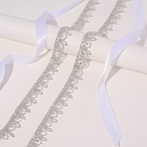 JLZXSY Tassel Crystal Chain Bridal Belt Rhinestone Wedding Belt with Ribbon for Women Bridesmaids Prom Evening Dresses
