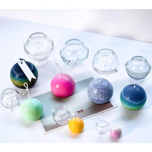 Round Ball Candle Mould 3D Plastic Handmade Aromatherapy Candle Soap Mould DIY Epoxy Resin Plaster Crafts Molds Home Decoration