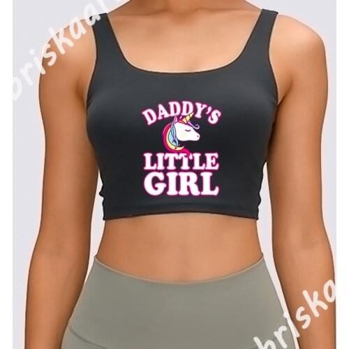 Daddys Little Girl Unisex Stars Tank Top Top Tee Sexy Loose Round Collar Summer New Style Design Sleeveless Vest