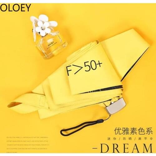 Cute Mini Umbrella Pocket Portable Pink Umbrella UV 6 Bone Vinyl Folding Double Layer Umbrella Rain Women Parasol Custom Logo