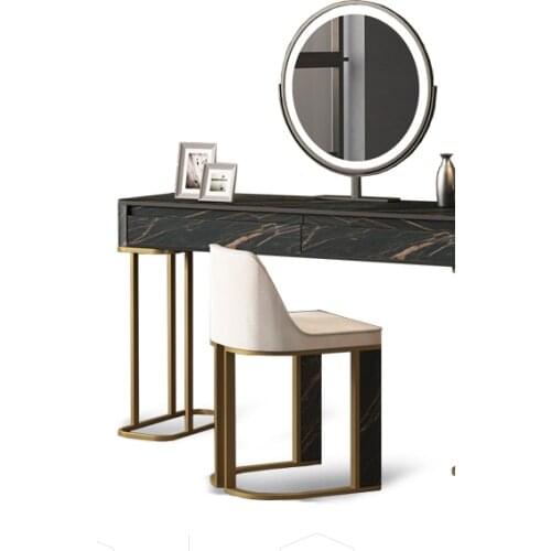 Italian style minimalist light luxury rock board dressing table bedroom simple modern marble dressing table with light