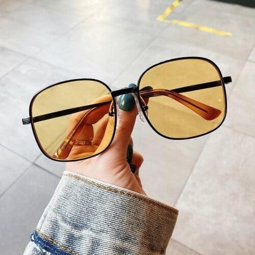 Fashion wind square sunglasses retro box sunglasses New womens face glasses mens tide anti-blue flat glasses