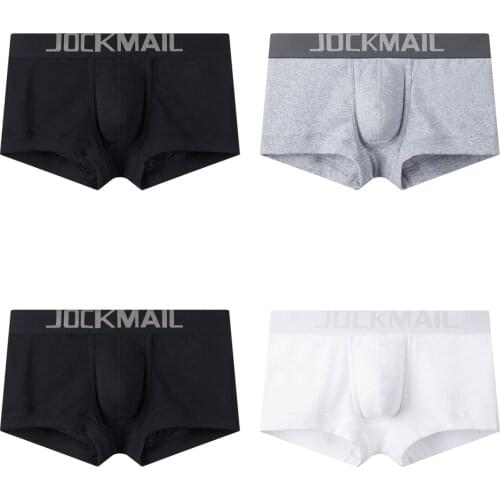 JOCKMAIL Men Underwear Simple Youth Ring Lifting Combed Cotton U Convex Scrotum Separation Gay Boxer Shorts Ropa Interior Hombre