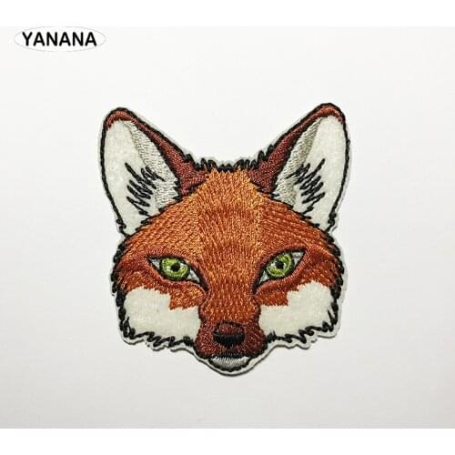 Fox Patch for Clothing Iron on Embroidered Sewing Applique Cute Sew On Fabric Badge DIY Apparel Accessories