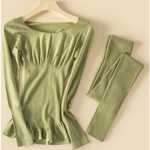 Inner Wear for Women Sexy Thermals Underwear Autumn Warm Pyjamas 2PCS Lingerie Set Slim High Elastic Ladies Seamless Long Johns