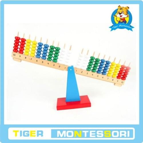 Wholesale professional montessori material wooden educational toy sensorial Vertical Rods Stacking Scales